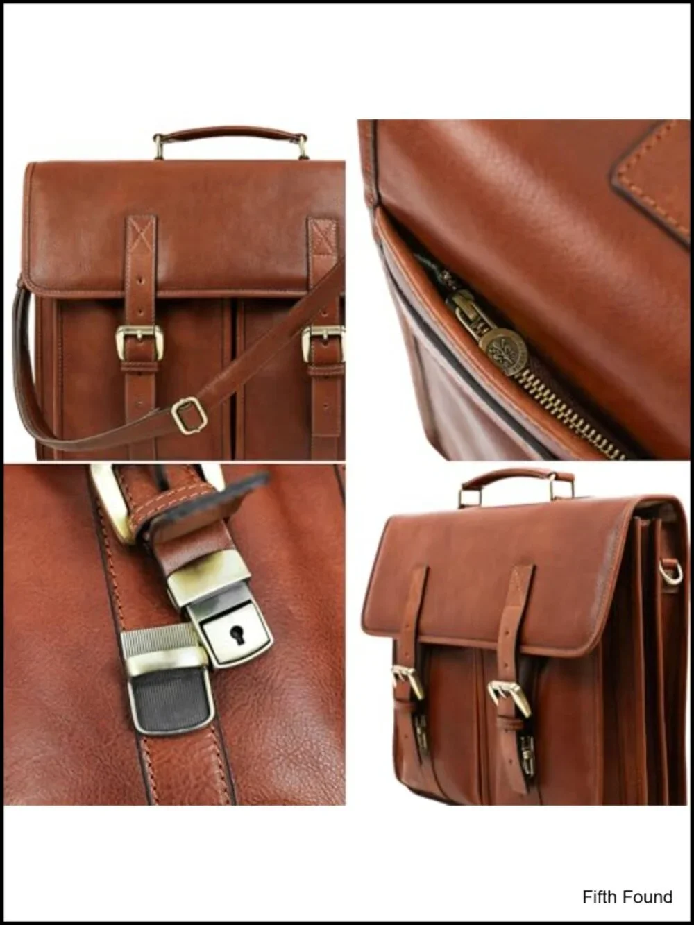 Full Grain Leather Briefcase Laptop Messenger Bag